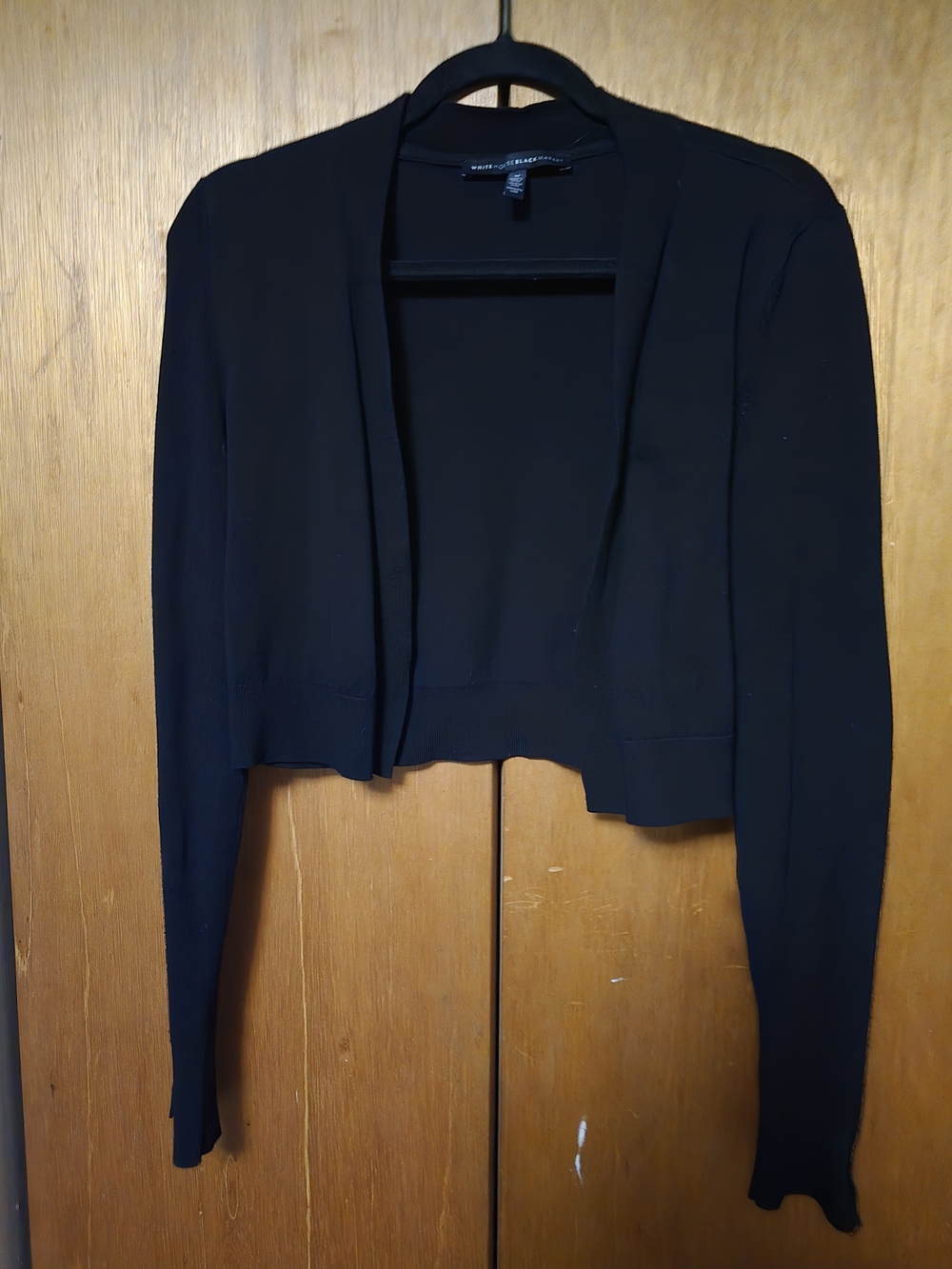 White House Black Market Black Cropped Open-Front Cardigan